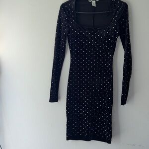 H&M Black Dress with White Polka Dots